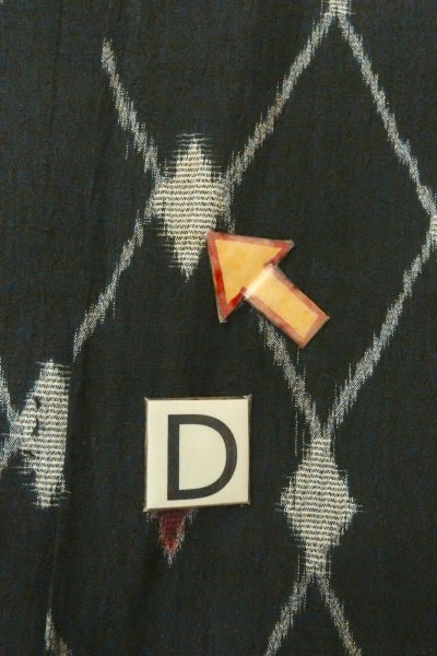 画像17: O0718F 女性用織  シルク（正絹） 黒, 菱 【中古】【USED】【リサイクル】 ★★★☆☆【O0718F】 (17)