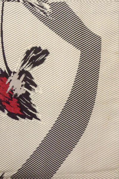 画像4: O0718H 女性用織  シルク（正絹） 灰色, 花 【中古】【USED】【リサイクル】 ★☆☆☆☆【O0718H】 (4)