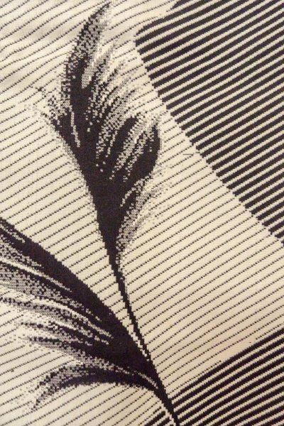 画像6: O0718H 女性用織  シルク（正絹） 灰色, 花 【中古】【USED】【リサイクル】 ★☆☆☆☆【O0718H】 (6)