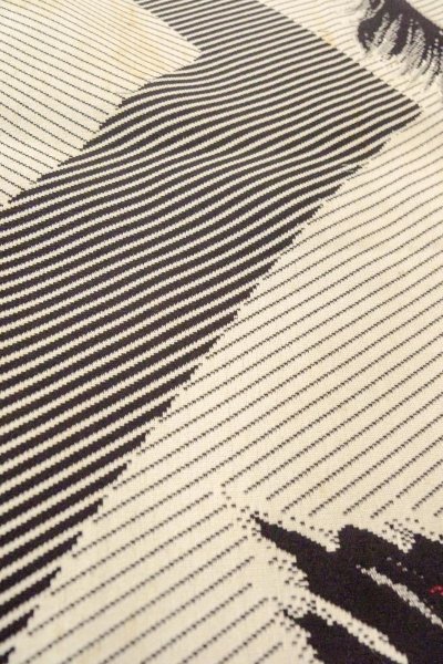 画像9: O0718H 女性用織  シルク（正絹） 灰色, 花 【中古】【USED】【リサイクル】 ★☆☆☆☆【O0718H】 (9)