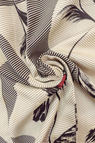 画像11: O0718H 女性用織  シルク（正絹） 灰色, 花 【中古】【USED】【リサイクル】 ★☆☆☆☆【O0718H】 (11)