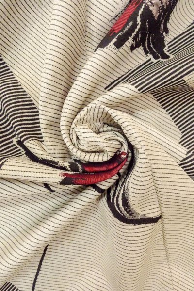 画像12: O0718H 女性用織  シルク（正絹） 灰色, 花 【中古】【USED】【リサイクル】 ★☆☆☆☆【O0718H】 (12)