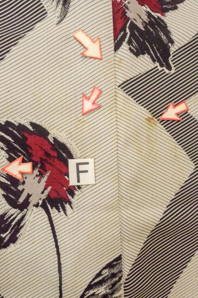 画像19: O0718H 女性用織  シルク（正絹） 灰色, 花 【中古】【USED】【リサイクル】 ★☆☆☆☆【O0718H】 (19)