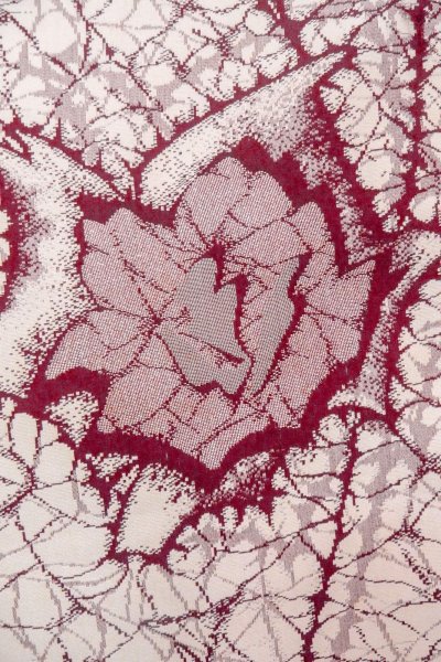 画像5: O0718I 女性用織  シルク（正絹） 白, バラ 【中古】【USED】【リサイクル】 ★★☆☆☆【O0718I】 (5)