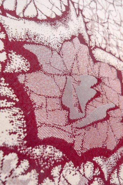 画像8: O0718I 女性用織  シルク（正絹） 白, バラ 【中古】【USED】【リサイクル】 ★★☆☆☆【O0718I】 (8)