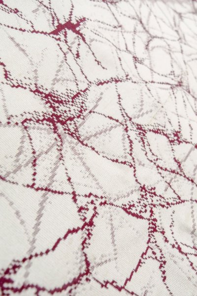 画像9: O0718I 女性用織  シルク（正絹） 白, バラ 【中古】【USED】【リサイクル】 ★★☆☆☆【O0718I】 (9)