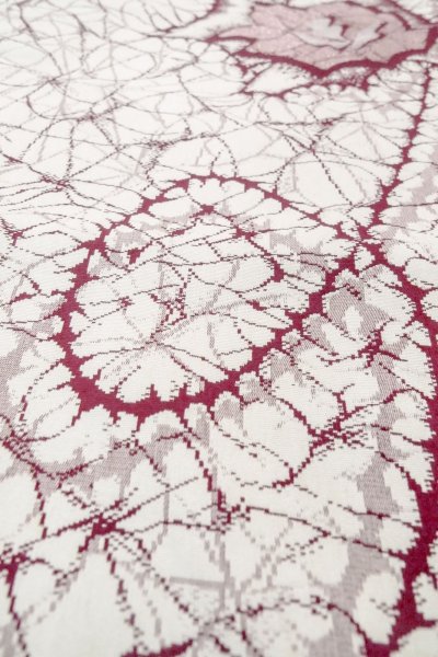 画像10: O0718I 女性用織  シルク（正絹） 白, バラ 【中古】【USED】【リサイクル】 ★★☆☆☆【O0718I】 (10)