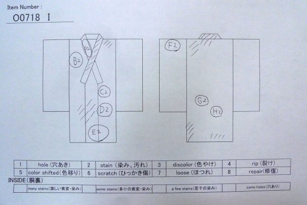 画像13: O0718I 女性用織  シルク（正絹） 白, バラ 【中古】【USED】【リサイクル】 ★★☆☆☆【O0718I】 (13)