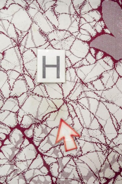 画像21: O0718I 女性用織  シルク（正絹） 白, バラ 【中古】【USED】【リサイクル】 ★★☆☆☆【O0718I】 (21)