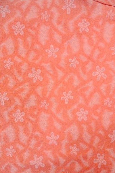 画像3: O0718J 女性用織  シルク(正絹) 薄い珊瑚色, 花 【中古】【USED】【リサイクル】 ★★★☆☆【O0718J】 (3)