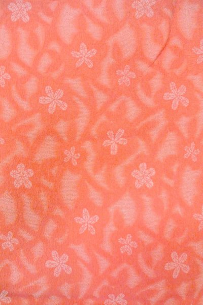 画像4: O0718J 女性用織  シルク(正絹) 薄い珊瑚色, 花 【中古】【USED】【リサイクル】 ★★★☆☆【O0718J】 (4)