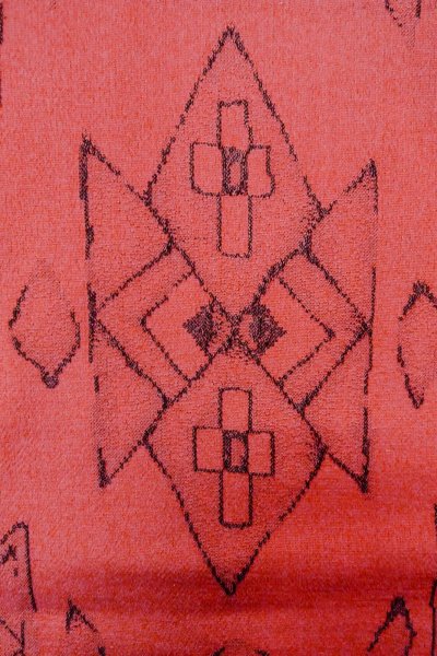 画像5: O0718K 女性用織  シルク（正絹） 赤色, 菱 【中古】【USED】【リサイクル】 ★★★★☆【O0718K】 (5)