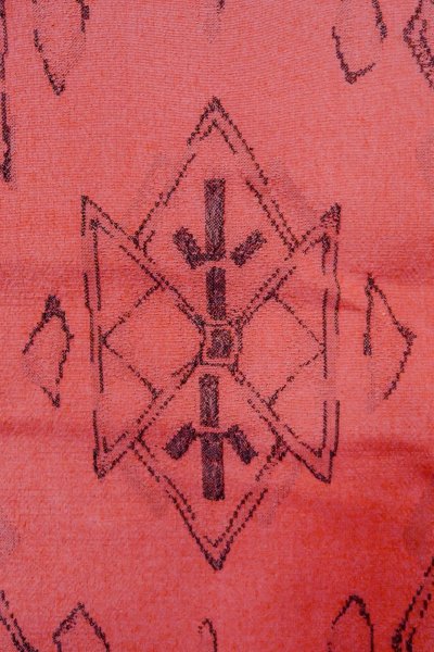 画像7: O0718K 女性用織  シルク（正絹） 赤色, 菱 【中古】【USED】【リサイクル】 ★★★★☆【O0718K】 (7)