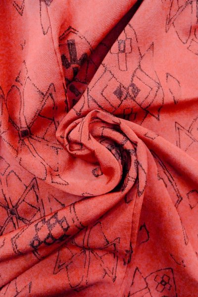 画像11: O0718K 女性用織  シルク（正絹） 赤色, 菱 【中古】【USED】【リサイクル】 ★★★★☆【O0718K】 (11)