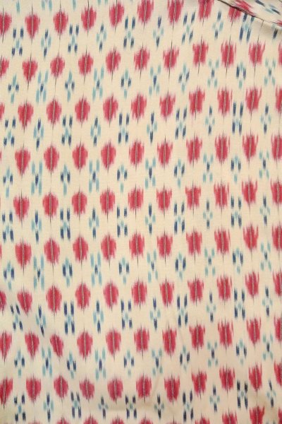 画像3: O0718L 女性用織  シルク（正絹） 白, 幾何学模様 【中古】【USED】【リサイクル】 ★★★☆☆【O0718L】 (3)