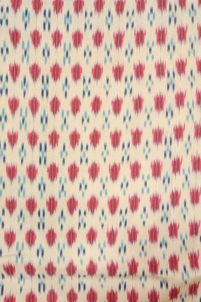 画像4: O0718L 女性用織  シルク（正絹） 白, 幾何学模様 【中古】【USED】【リサイクル】 ★★★☆☆【O0718L】 (4)