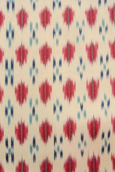 画像5: O0718L 女性用織  シルク（正絹） 白, 幾何学模様 【中古】【USED】【リサイクル】 ★★★☆☆【O0718L】 (5)