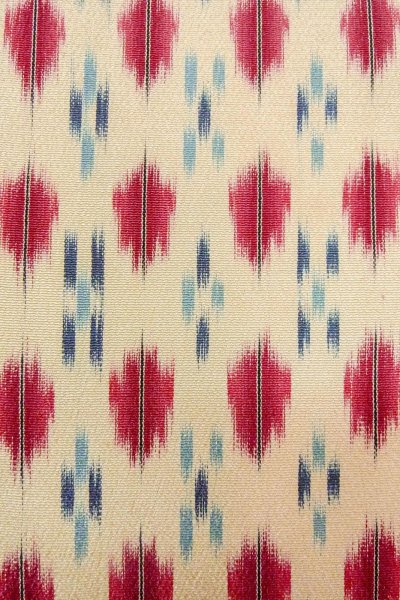 画像6: O0718L 女性用織  シルク（正絹） 白, 幾何学模様 【中古】【USED】【リサイクル】 ★★★☆☆【O0718L】 (6)