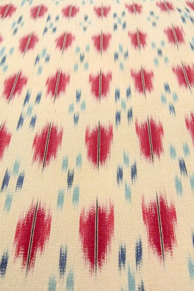 画像10: O0718L 女性用織  シルク（正絹） 白, 幾何学模様 【中古】【USED】【リサイクル】 ★★★☆☆【O0718L】 (10)