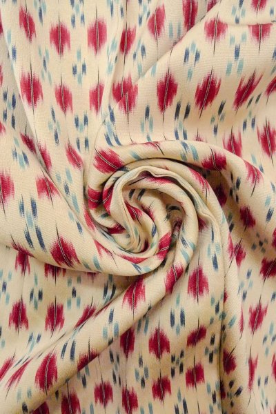 画像11: O0718L 女性用織  シルク（正絹） 白, 幾何学模様 【中古】【USED】【リサイクル】 ★★★☆☆【O0718L】 (11)