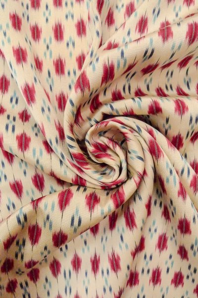 画像12: O0718L 女性用織  シルク（正絹） 白, 幾何学模様 【中古】【USED】【リサイクル】 ★★★☆☆【O0718L】 (12)