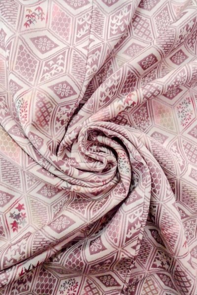 画像11: O0718M 女性用織  シルク（正絹） アイボリー, 花 【中古】【USED】【リサイクル】 ★★☆☆☆【O0718M】 (11)