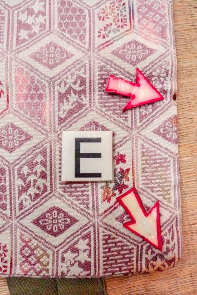 画像18: O0718M 女性用織  シルク（正絹） アイボリー, 花 【中古】【USED】【リサイクル】 ★★☆☆☆【O0718M】 (18)