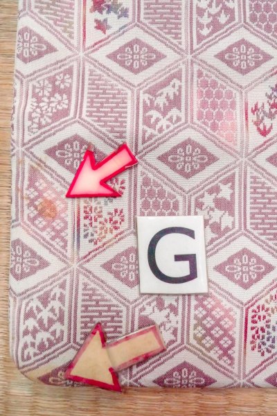 画像20: O0718M 女性用織  シルク（正絹） アイボリー, 花 【中古】【USED】【リサイクル】 ★★☆☆☆【O0718M】 (20)