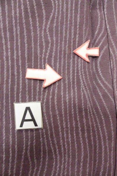 画像13: O0718P 女性用織  シルク(正絹) 灰色がかった紫色, 木目 【中古】【USED】【リサイクル】 ★★★☆☆【O0718P】 (13)