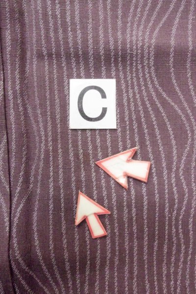 画像15: O0718P 女性用織  シルク(正絹) 灰色がかった紫色, 木目 【中古】【USED】【リサイクル】 ★★★☆☆【O0718P】 (15)