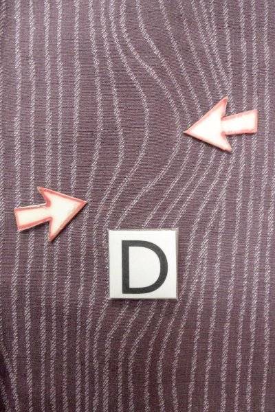 画像16: O0718P 女性用織  シルク(正絹) 灰色がかった紫色, 木目 【中古】【USED】【リサイクル】 ★★★☆☆【O0718P】 (16)