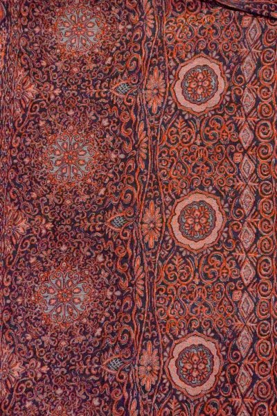 画像3: O0718R 女性用織  シルク(正絹) 黒, 更紗 【中古】【USED】【リサイクル】 ★★★☆☆【O0718R】 (3)