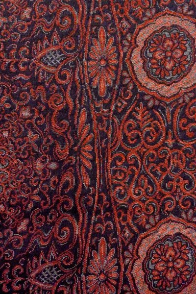 画像7: O0718R 女性用織  シルク(正絹) 黒, 更紗 【中古】【USED】【リサイクル】 ★★★☆☆【O0718R】 (7)