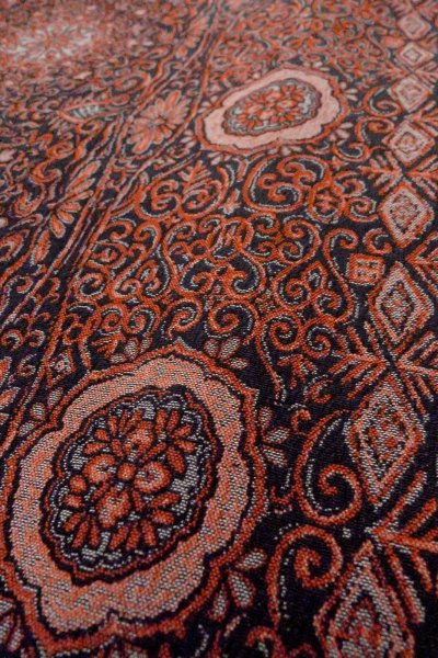 画像8: O0718R 女性用織  シルク(正絹) 黒, 更紗 【中古】【USED】【リサイクル】 ★★★☆☆【O0718R】 (8)