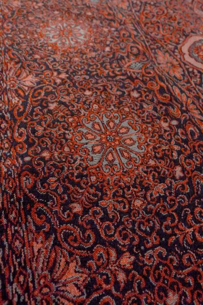 画像10: O0718R 女性用織  シルク(正絹) 黒, 更紗 【中古】【USED】【リサイクル】 ★★★☆☆【O0718R】 (10)