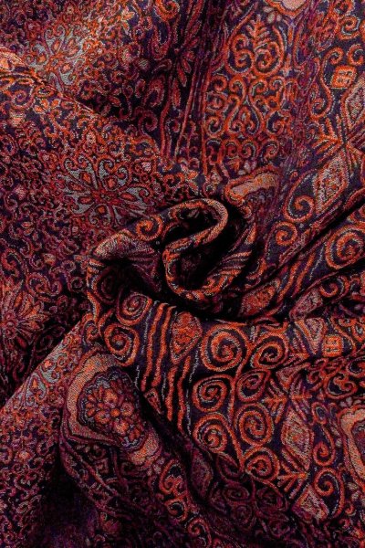 画像12: O0718R 女性用織  シルク(正絹) 黒, 更紗 【中古】【USED】【リサイクル】 ★★★☆☆【O0718R】 (12)