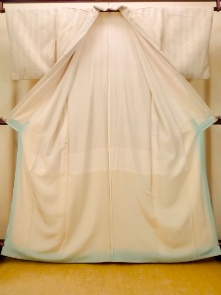 画像2: O0718S 女性用織  シルク(正絹) アイボリー, 菱 【中古】【USED】【リサイクル】 ★★★☆☆【O0718S】 (2)