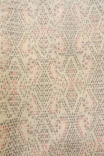 画像5: O0718S 女性用織  シルク(正絹) アイボリー, 菱 【中古】【USED】【リサイクル】 ★★★☆☆【O0718S】 (5)