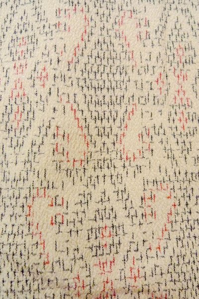 画像7: O0718S 女性用織  シルク(正絹) アイボリー, 菱 【中古】【USED】【リサイクル】 ★★★☆☆【O0718S】 (7)