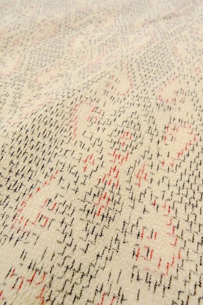 画像8: O0718S 女性用織  シルク(正絹) アイボリー, 菱 【中古】【USED】【リサイクル】 ★★★☆☆【O0718S】 (8)