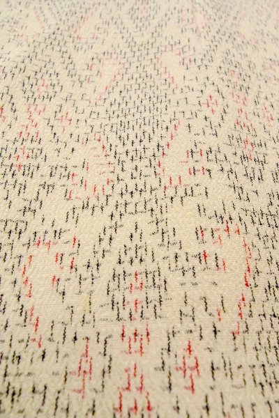 画像9: O0718S 女性用織  シルク(正絹) アイボリー, 菱 【中古】【USED】【リサイクル】 ★★★☆☆【O0718S】 (9)