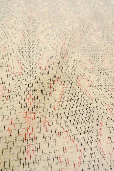 画像10: O0718S 女性用織  シルク(正絹) アイボリー, 菱 【中古】【USED】【リサイクル】 ★★★☆☆【O0718S】 (10)