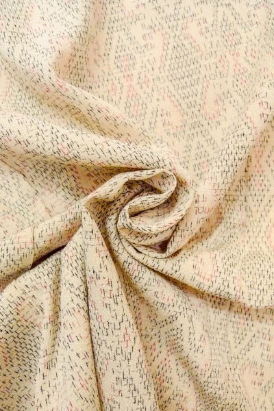 画像12: O0718S 女性用織  シルク(正絹) アイボリー, 菱 【中古】【USED】【リサイクル】 ★★★☆☆【O0718S】 (12)