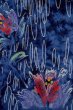 画像3: O0718T 女性用注染浴衣  綿 藍, 花 【中古】【USED】【リサイクル】 ★★★☆☆【O0718T】 (3)