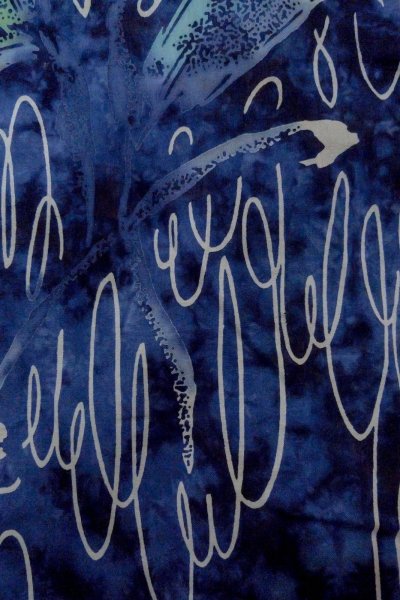 画像6: O0718T 女性用注染浴衣  綿 藍, 花 【中古】【USED】【リサイクル】 ★★★☆☆【O0718T】 (6)