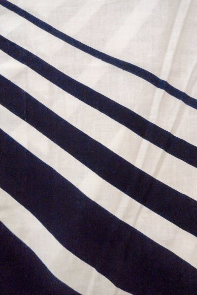 画像5: O0718U 女性用浴衣(日本製)  綿 白, 線 【中古】【USED】【リサイクル】 ★★☆☆☆【O0718U】 (5)