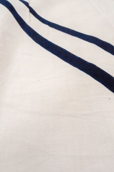 画像9: O0718U 女性用浴衣(日本製)  綿 白, 線 【中古】【USED】【リサイクル】 ★★☆☆☆【O0718U】 (9)