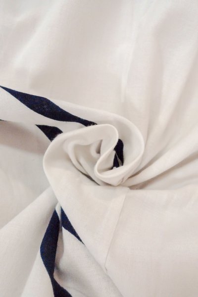 画像11: O0718U 女性用浴衣(日本製)  綿 白, 線 【中古】【USED】【リサイクル】 ★★☆☆☆【O0718U】 (11)