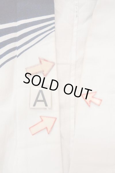 画像14: O0718U 女性用浴衣（日本製）  綿 白, 線 【中古】【USED】【リサイクル】 ★★☆☆☆【O0718U】 (14)