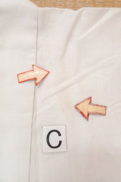 画像16: O0718U 女性用浴衣(日本製)  綿 白, 線 【中古】【USED】【リサイクル】 ★★☆☆☆【O0718U】 (16)